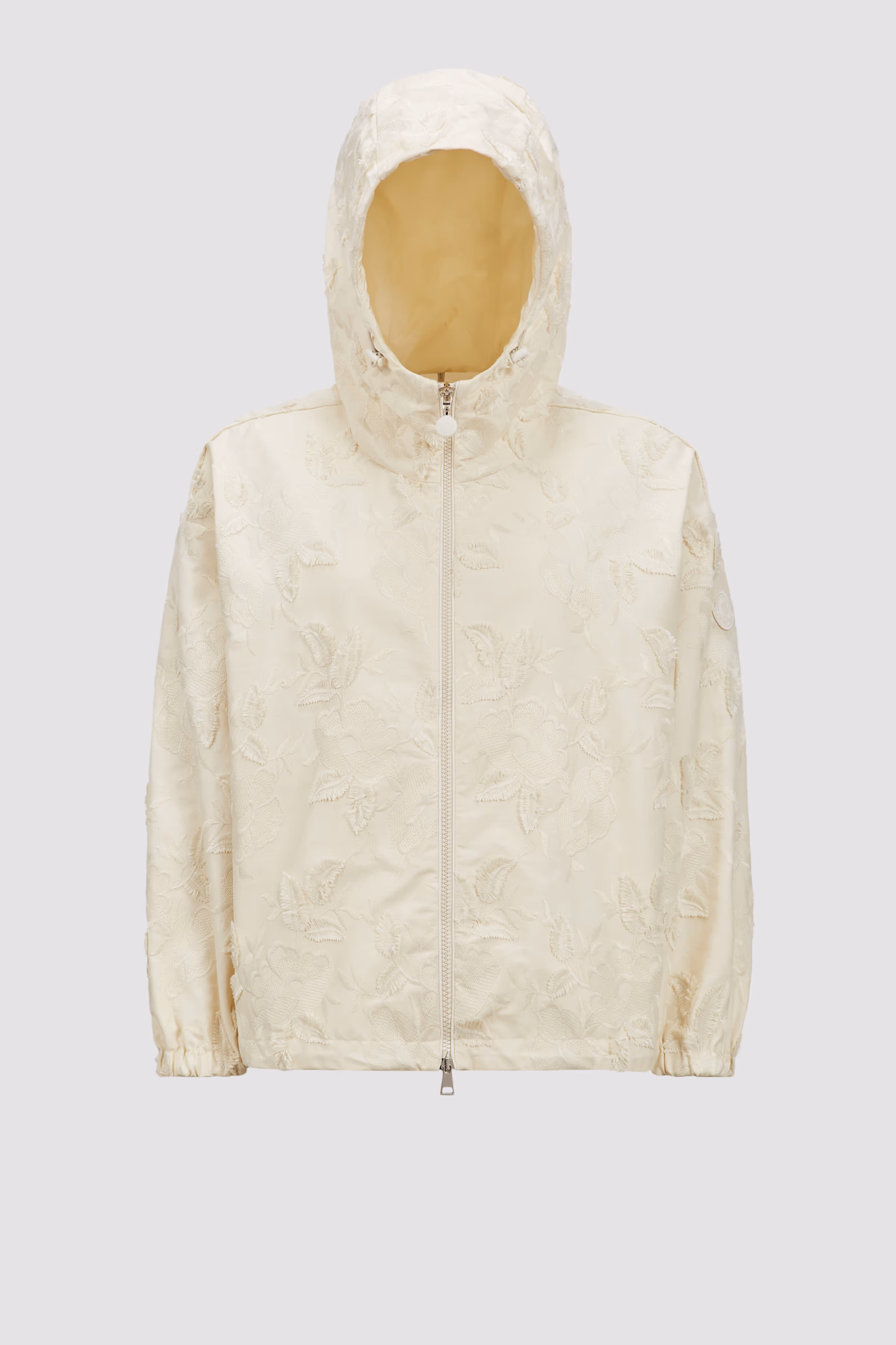 Charmeil Textured Hooded Jacket Women White Ivory Moncler 2